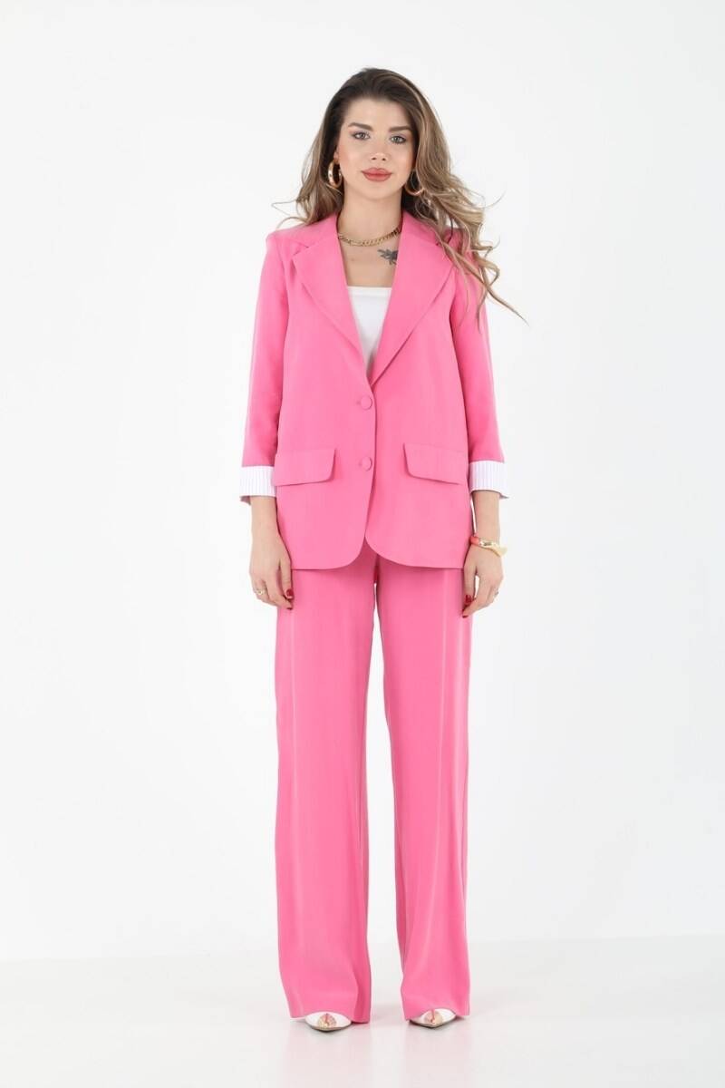 KOL ÇİZGİ KUMAŞ DETAYLI TENCEL TAKIM EL-2599 - 7